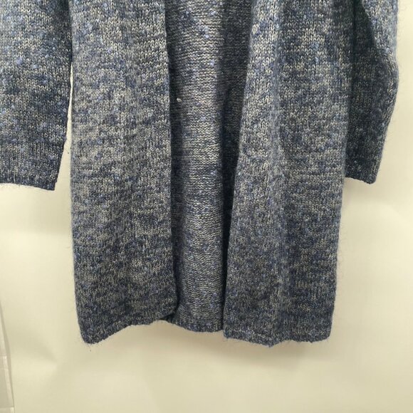 Field Manor Womens Wool Blend Knit Cardigan Open Front Blue/Gray Size Small - Picture 3 of 8
